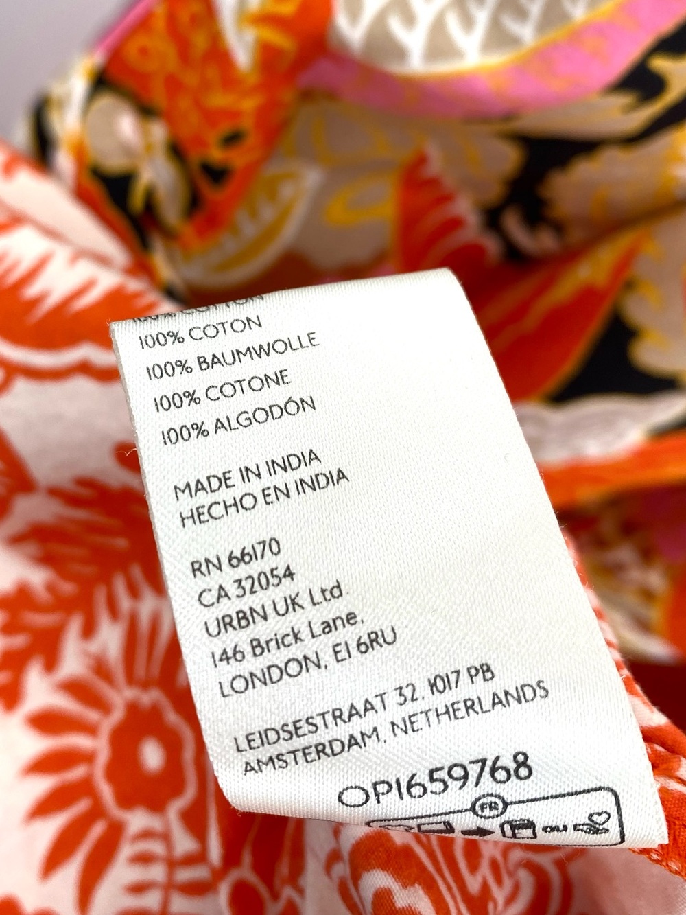By Anthropologie V-Neck Wrap Dress Cotton Midi Colorful Tropical Size 3X - Picture 9 of 10